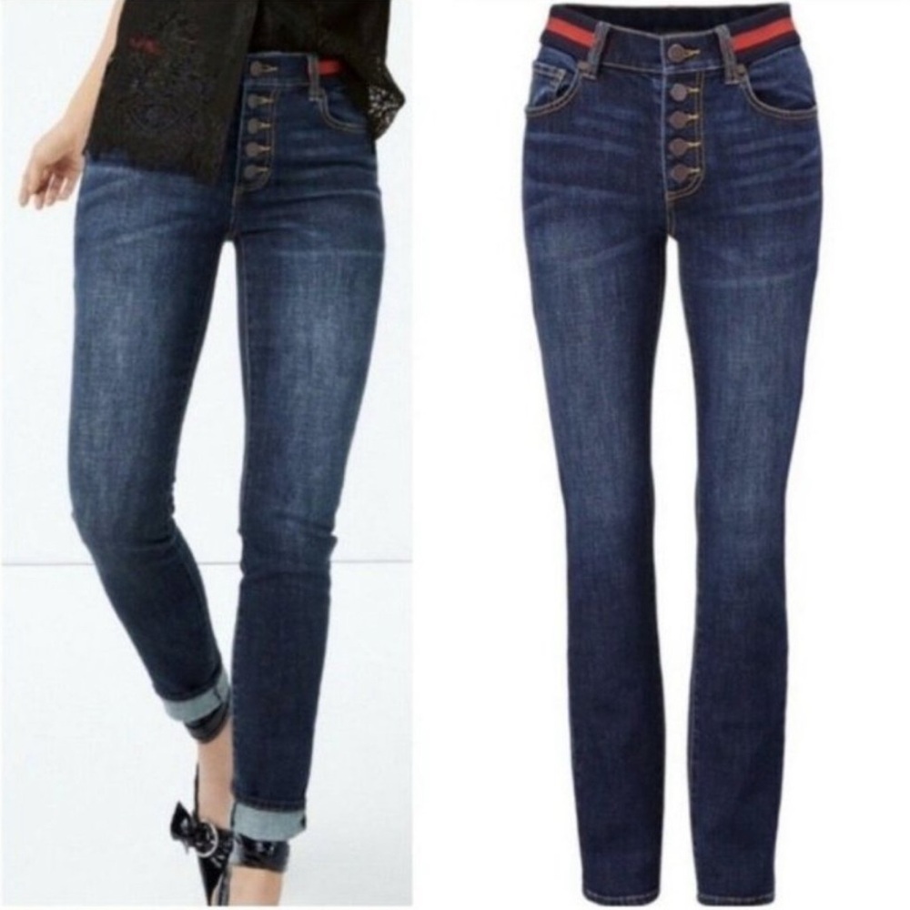 CAbi Simone Skinny Jeans with Button Fly Size 8